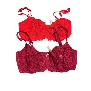 Victoria's Secret Red and Burgundy Lace Bras
